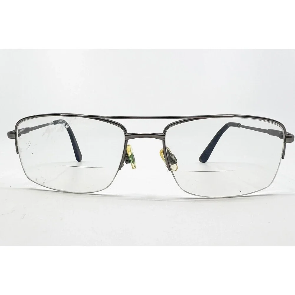 Titanflex Eyeglasses Mens Gray M959 DGN Semi Rimless Aviator 56-18-145